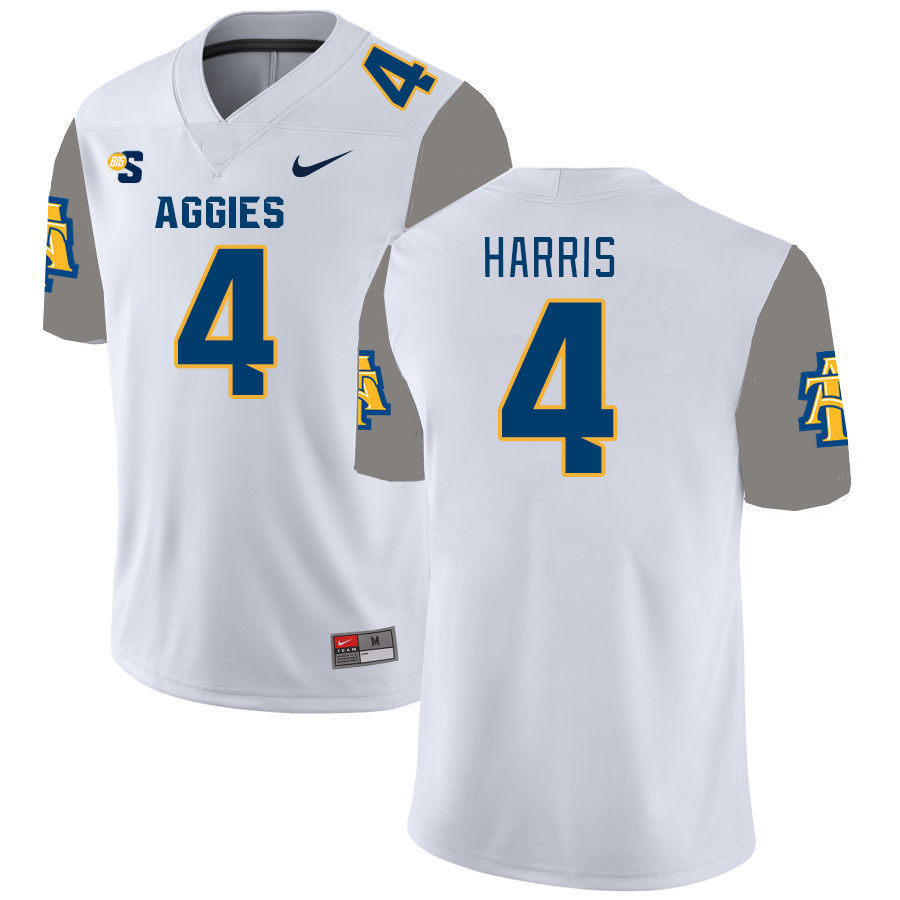 Men-Youth #4 Aaron Harris North Carolina A&T Aggies 2023 College Football Jerseys Stitched-White